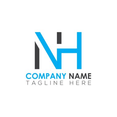 İlk Harf NH Logo Tasarım Vektör Şablonu. Yaratıcı Soyut NH Harf Logosu Tasarımı