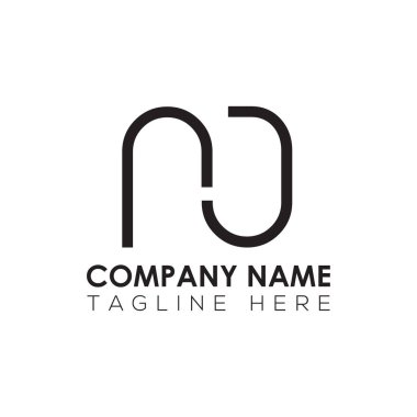 İlk Harf NJ Logo Tasarım Vektör Şablonu. Yaratıcı Soyut NJ Harf Logosu Tasarımı