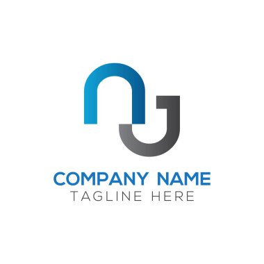İlk Harf NJ Logo Tasarım Vektör Şablonu. Yaratıcı Soyut NJ Harf Logosu Tasarımı
