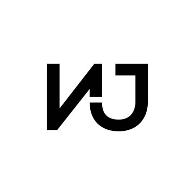 İlk Harf NJ Logo Tasarım Vektör Şablonu. Yaratıcı Soyut NJ Harf Logosu Tasarımı