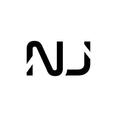 İlk Harf NJ Logo Tasarım Vektör Şablonu. Yaratıcı Soyut NJ Harf Logosu Tasarımı