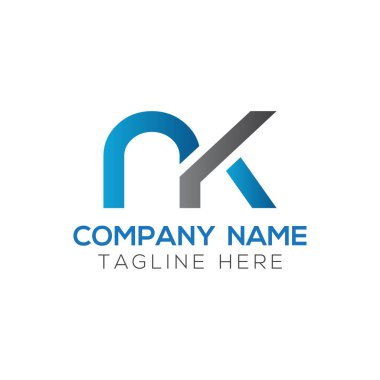 İlk Harf NK Logo Tasarım Vektör Şablonu. Yaratıcı Soyut NK Harf Logosu Tasarımı