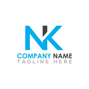 İlk Harf NK Logo Tasarım Vektör Şablonu. Yaratıcı Soyut NK Harf Logosu Tasarımı