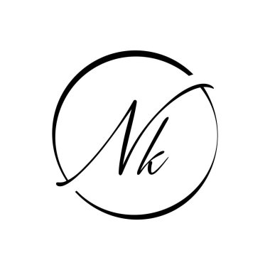 İlk Harf NK Logo Tasarım Vektör Şablonu. Yaratıcı Soyut NK Harf Logosu Tasarımı