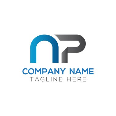 İlk Harf NP Logo Tasarım Vektör Şablonu. Yaratıcı Soyut NP Harf Logosu Tasarımı