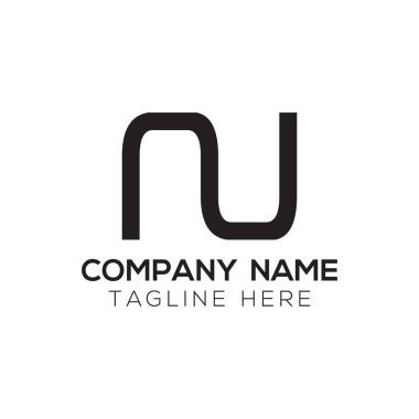 İlk Harf NU Logo Tasarım Vektör Şablonu. Yaratıcı Soyut NU Harf Logosu Tasarımı