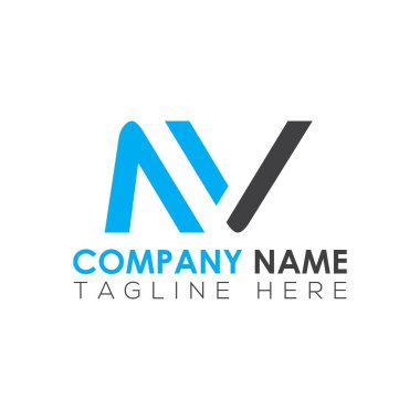 İlk Harf NV Logo Tasarım Vektör Şablonu. Yaratıcı Soyut NV Harf Logosu Tasarımı