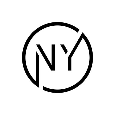 İlk Harf NY Logo Tasarım Vektör Şablonu. Yaratıcı Soyut NY Harf Logosu Tasarımı