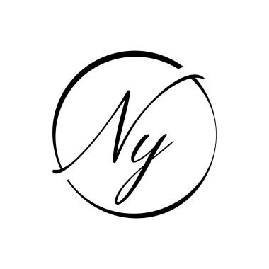İlk Harf NY Logo Tasarım Vektör Şablonu. Yaratıcı Soyut NY Harf Logosu Tasarımı