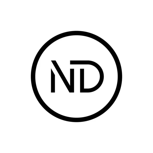 初始字母Nd标志设计向量模板 创意摘要Nd书信标志设计 — 图库矢量图片