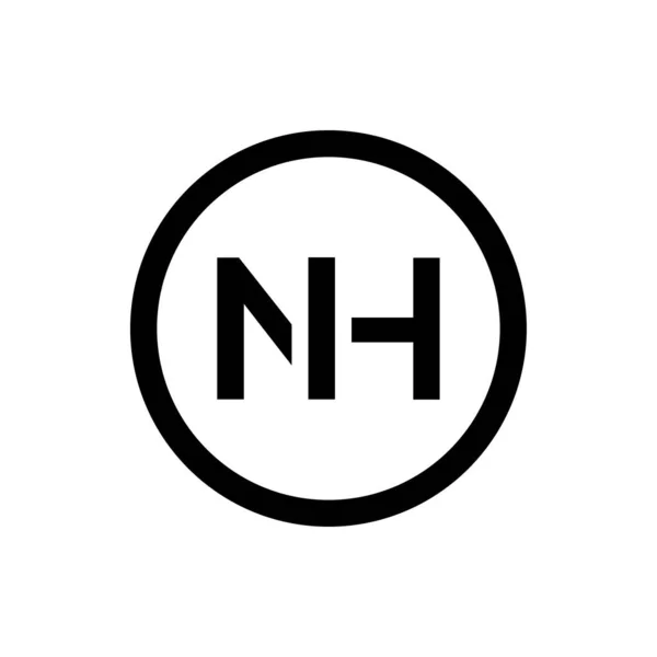 初始字母Nh标志设计向量模板 Nh字母标志设计创意摘要 — 图库矢量图片