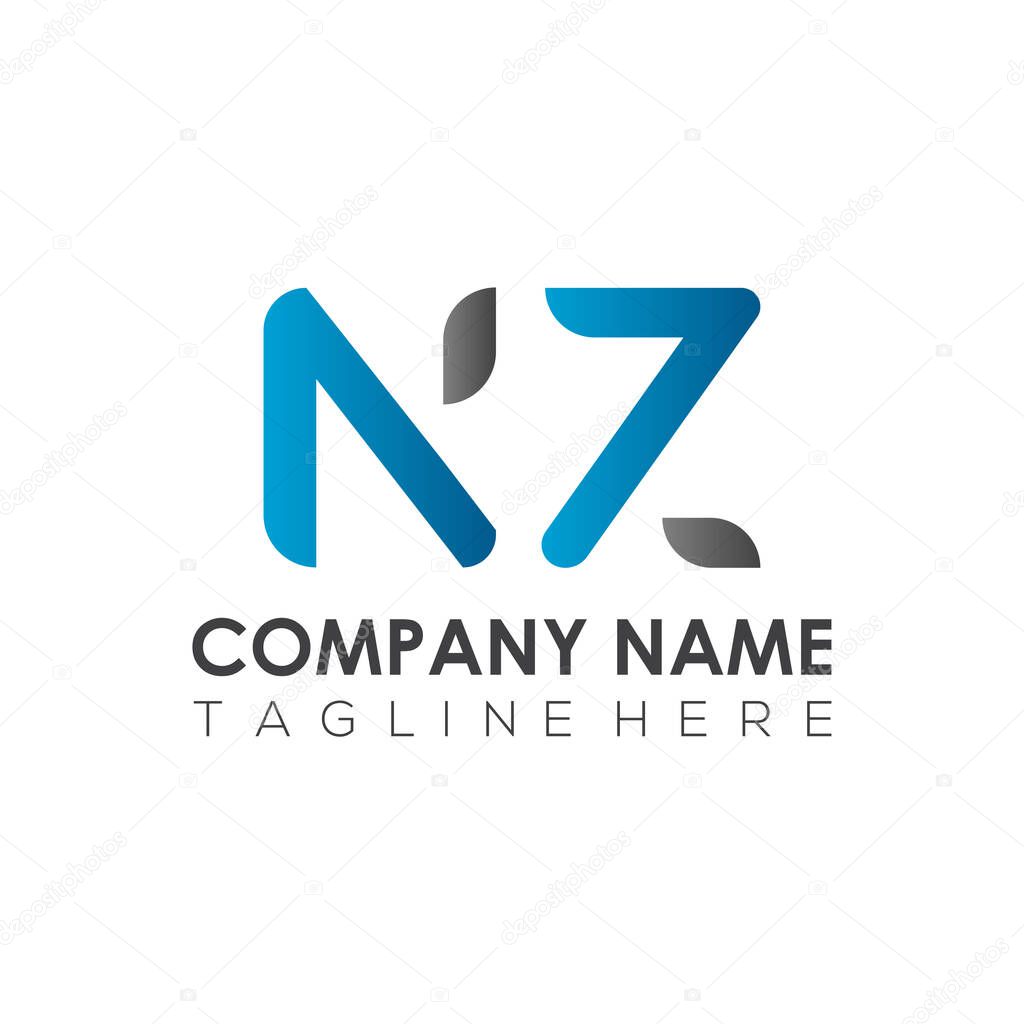 Initial Letter NZ Logo Design Vector Template. Creative Abstract NZ Letter Logo Design