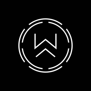 Lüks iş tipografi vektör şablonlu ilk W harfi logosu. Yaratıcı Soyut Harf W Logo Tasarımı