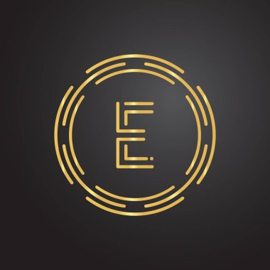 Lüks iş tipografi vektör şablonlu E harfi logosu. Yaratıcı Soyut Harf E Logo Tasarımı