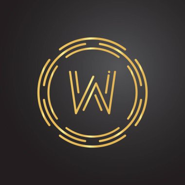 Lüks iş tipografi vektör şablonlu ilk W harfi logosu. Yaratıcı Soyut Harf W Logo Tasarımı