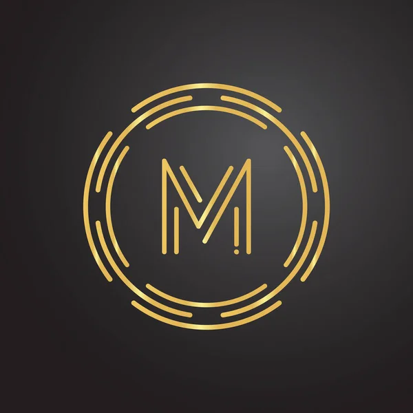 带有豪华商务字体的初始字母M标志向量模板 创意摘要信M标志设计 — 图库矢量图片
