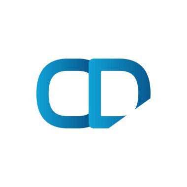 İlk Basit Harf Aşırı dozda Logo Tasarım Vektör Şablonu. Soyut Minimal OD Harf Logosu Tasarımı