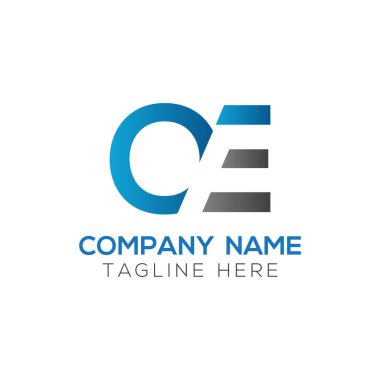 İlk Basit Harf OE Logo Tasarım Vektör Şablonu. Özet Minimum OE Harf Logosu Tasarımı