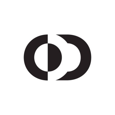 İlk Basit Harf Aşırı dozda Logo Tasarım Vektör Şablonu. Soyut Minimal OD Harf Logosu Tasarımı