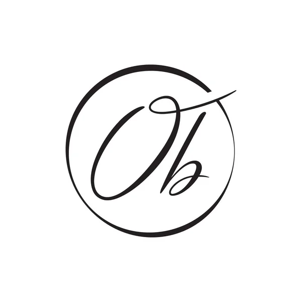 初始简单字母Ob标志设计向量模板 简写为Ob的信标设计 — 图库矢量图片