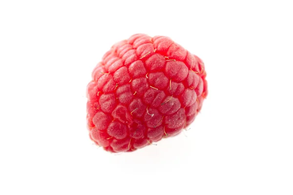 Collection of ripe red raspberries on white background. — Stock Photo, Image