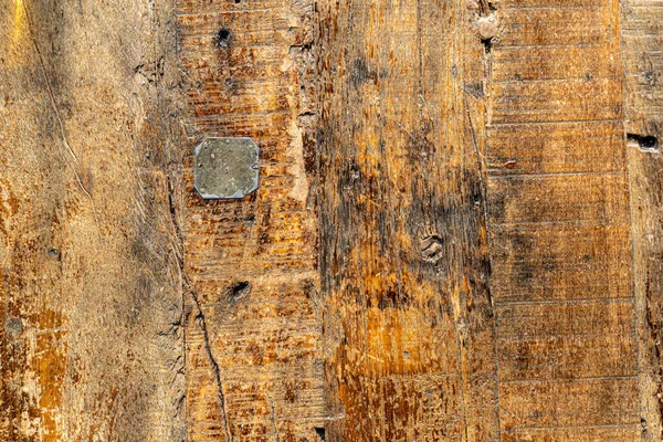Braune Holzstruktur Eines Alten Holztisches Mit Vielen Kratzern Und Gebrauchsspuren — Stockfoto