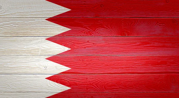 Bahrein Vlag Geschilderd Oude Houten Plank Achtergrond Geborsteld Natuurlijk Licht — Stockfoto