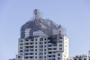 Artistic intervention made by the artist JR during the Olympics in Rio de Janeiro - August 14, 2016: artistic intervention produced by the French artist JM for the Olympics in Rio de Janeiro.