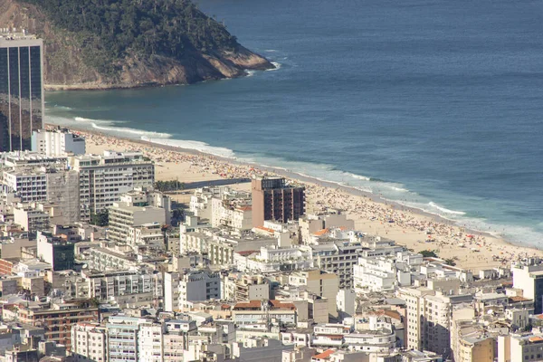 Plage Copacabana Vue Haut Colline Des Chèvres Rio Janeiro — Photo