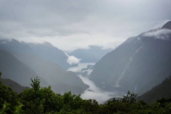 Fiords Mountains Hills Sea Waterfall Boat Fiordland Milford Sound Doubtful Sound New Zealand