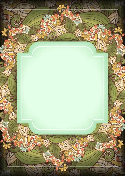 Modèle de cadre floral avec place pour le texte — Image vectorielle