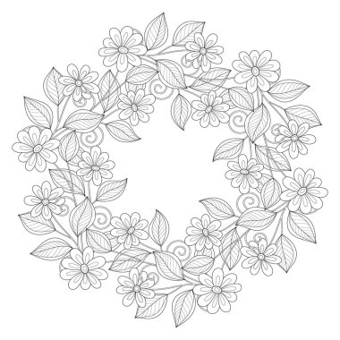 Şablon metin için yer ile çerçeve çiçek