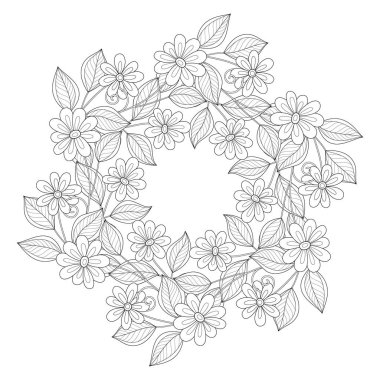 Şablon metin için yer ile çerçeve çiçek