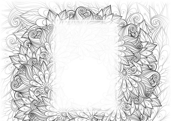 Plantilla de marco floral con lugar para texto — Vector de stock