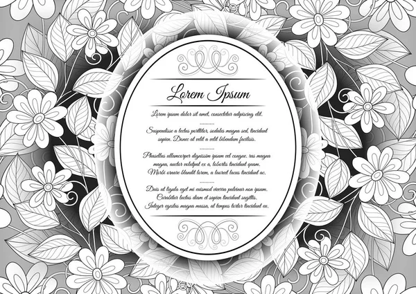 Floral frame Template with Place for Text — Stock Vector