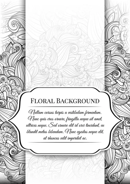 Florale Rahmenvorlage mit Platz für Text — Stockvektor