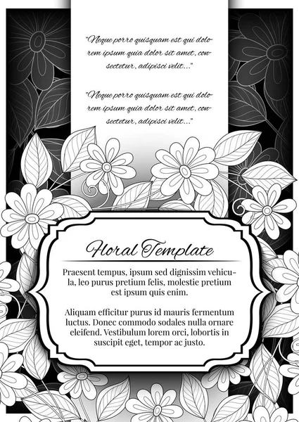 Plantilla de marco floral con lugar para texto — Vector de stock