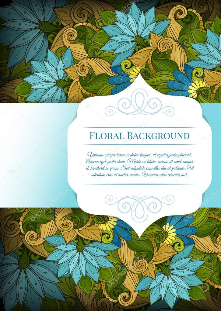 Floral frame Template with Place for Text