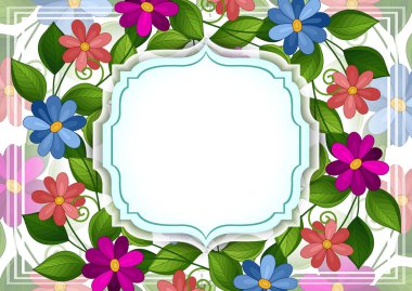 Şablon metin için yer ile çerçeve çiçek