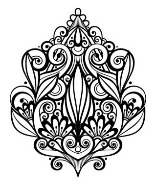 Vektör Doodle tarzı ile çok Swir siyah dekoratif öğe