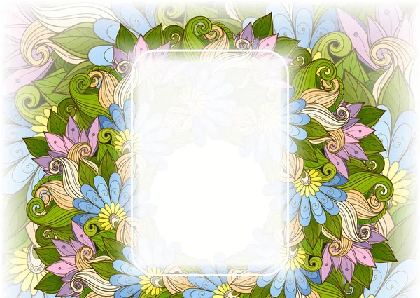 Plantilla de marco floral con lugar para texto — Archivo Imágenes Vectoriales
