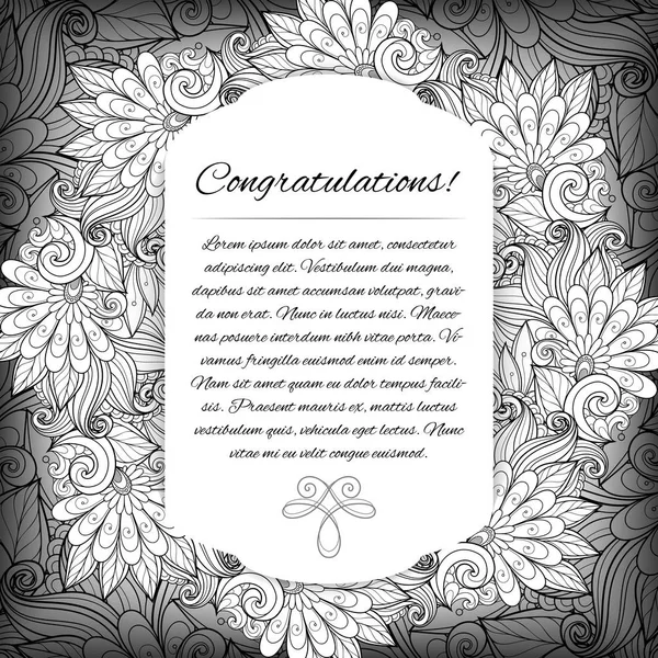 Plantilla de marco floral con lugar para texto — Vector de stock