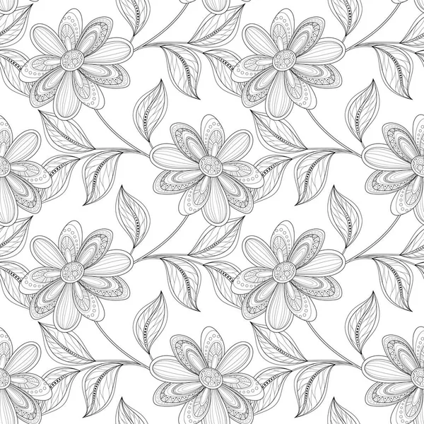 Patrón ornamentado floral inconsútil — Archivo Imágenes Vectoriales