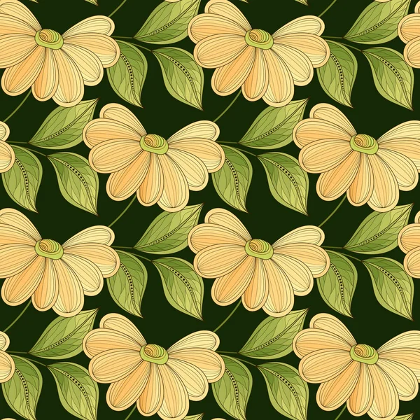 Naadloos bloemenpatroon — Stockvector