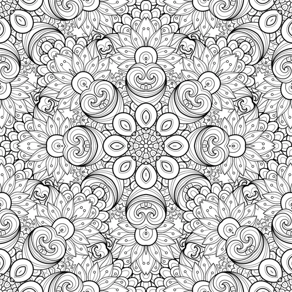 Seamless Monochrome Ornate Pattern — Stock Vector