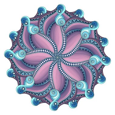 Güzel renkli kontur Mandala