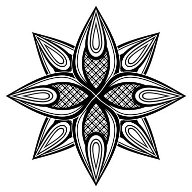 Tek renkli dekoratif süslü Mandala