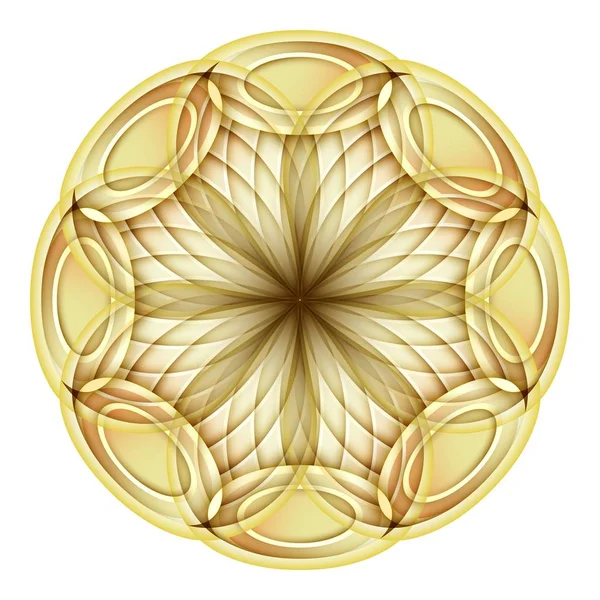 Altın dekoratif süslü Mandala — Stok Vektör