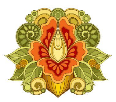 Renkli çiçek tasarım öğesi