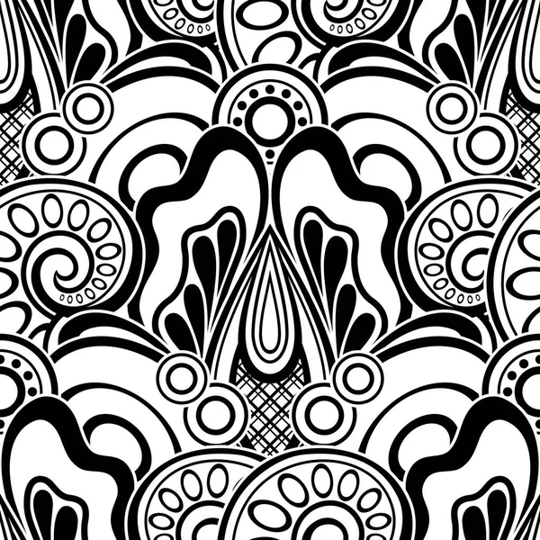 Monochrome Seamless Floral pattern — Stock Vector